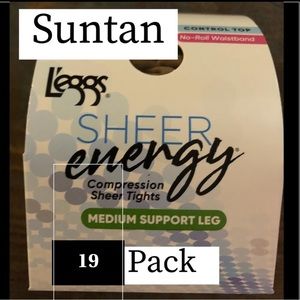 SHEER Energy Suntan Pantyhose 19 pack